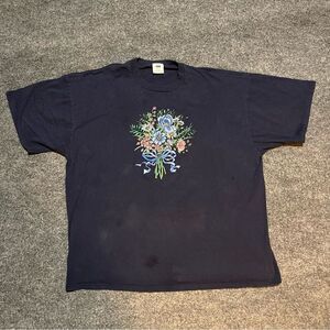 Vintage puff print flowers bouquet